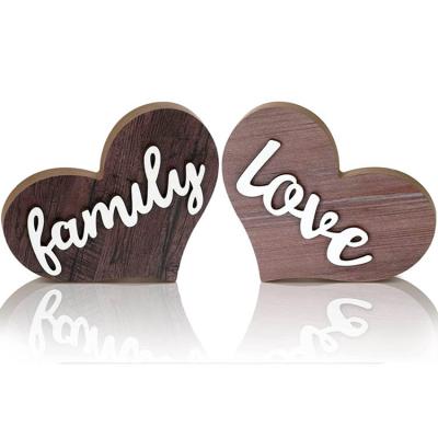 China CLASSIC Elegant Brown Density Board Heart Shaped Spring Ornaments Table Decoration for sale