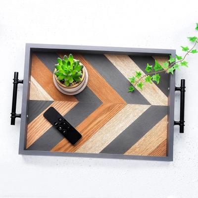 China Multicolor Table Tray Rectangle Made of Modern High Quality Durable Pine Wood for sale