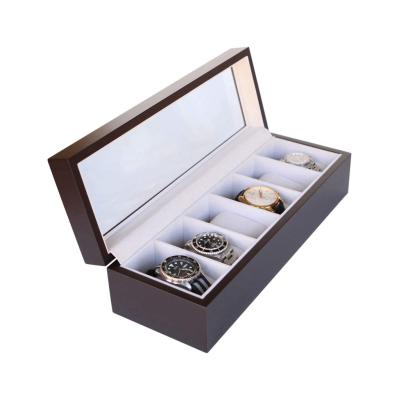 China Home Decorations.Gifts New Zealand Pine Brown Packaging Gift Watch Box Durable Exquisite Wood for sale