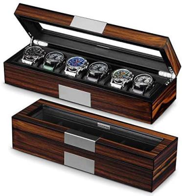 China Home Decorations.Gifts High Quality Walnut Pick Up Luxury Cases Walnut Color Custom Logo Watch Box for sale