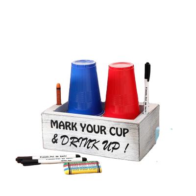 China Art New Product Hot Selling A Folk Disposable Wooden Cup Holder Marker Cup Box for sale