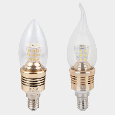 China Office/Farmhouse/Villa/Hotel 194-High Quality Fans Series E14/E27 5W LED Candle Light Bulbs 3000/6000K Gold Edge Lamparas Led SMD 2835 for sale