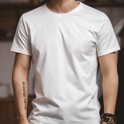 China Breathable High Quality Men's O-Neck T-shirts Single Sleeve 100% Cotton 2Pcs Shorts Big Size Fitted T-shirts for sale