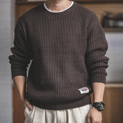 China Maden High Quality Crewneck Jacquard Breathable Knitwear Knitwear Round Neck Cotton Sweater For Men for sale