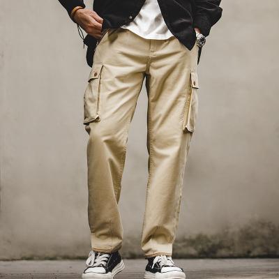 China Breathable Madden Retro American Khaki Military Pants Casual Straight Pants For Men for sale