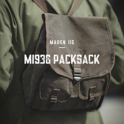 China High Quality Maden Vintage M1936 Canvas Messenger Bags Travel School Military Work Men Backpack for sale