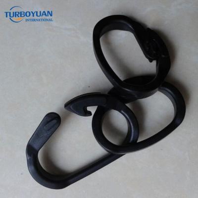 China General Industry Black Plastic Tarpaulin Connect Accessories Hail Netting Or Cherry Cover Rope D Hooks Made In China for sale