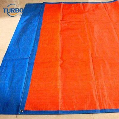 China UV resistant boat cover blue / orange heated polytarps korea plastic pe tarpaulin with eyelets / grommets for sale