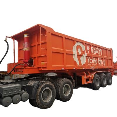 China China Factory 3 Axle Dump Semi Trailer U Type Rear Bucket Dump Truck Trailer Truck for sale