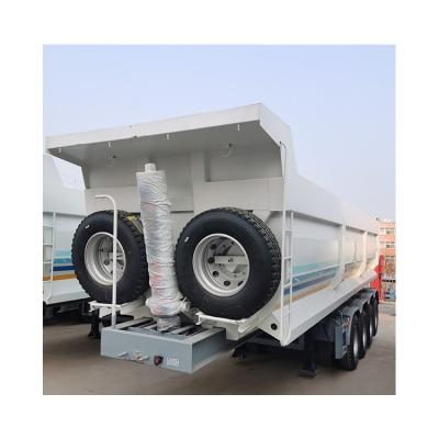 China High Quality Electric Hydraulic U Shaped Truck Trailer Dump Truck Semi Trailer With Crane for sale