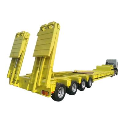 China Truck Trailer China Manufacture Low Hydraulic Lowbed Car Carrier Semi-Trailer Flatbed Trucks for sale