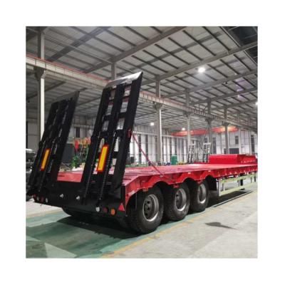 China Truck Trailer For Sale 3 Axle Low Bed Flatbed Tow Body Semi Trailers Trucks For Sale for sale