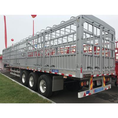 China 1st or 2nd Floor Flower Fence High-End 3-Axle 4-Axle Side Wall Fence Rollover Standard Box Semi-Trailer Trucks for sale