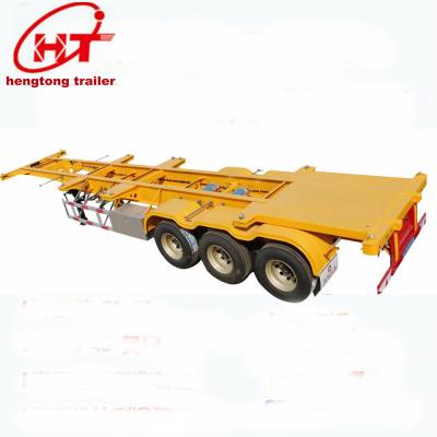 China Skeleton Truck Trailer 3 Axle Transport Container 40 Feet 20 Feet Skeleton Chassis Truck Semi Trailer Price for sale