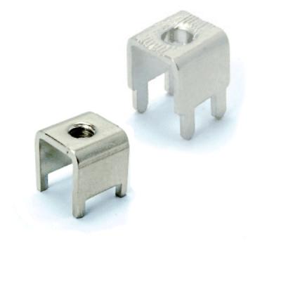 China Automotive Tin Plated Brass Stamping Soldering Terminal Block With Screw Hole For PCB for sale