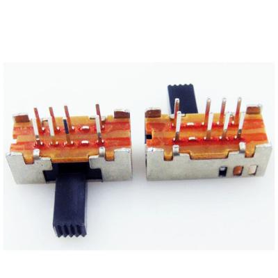 China Horizontal Side Button Stainless Steel 8 Pin PCB Slide Switch 3 Slide Contact for sale