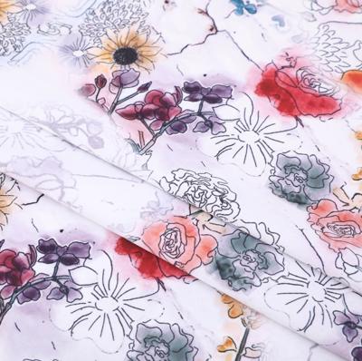 China High Quality Floral Fabric Anti-static Material Matte Stretchy Satin Soft Polyester Satin Fabric Dress for sale