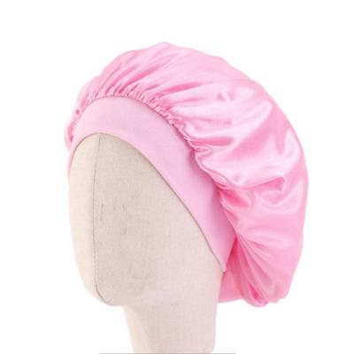 China Picture Amazon hot sale style child hair satin elastic soft bonnet for baby sleep for sale