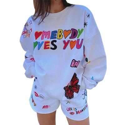 China fashion Autumn Spring Oversized Anti-wrinkle Sweatshirt Letter Printing Casual O-neck Women Sweatshirt for sale