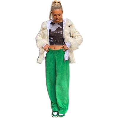 China Autumn Fashion Women Pocket Breathable Casual Side Solid Color Pants Wide Leg Pants. for sale