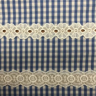 China Factory Supply China Manufacturer 6cm Garment Accessory Cotton Eyelet Viable Scallop Edge 100% White Embroidery Lace Trim Border for sale