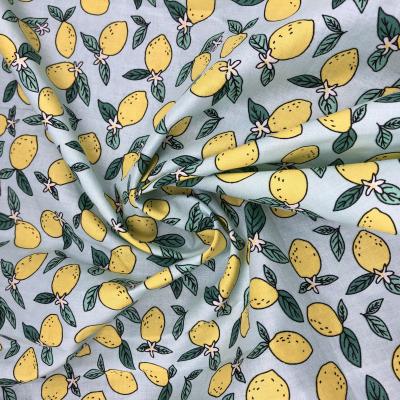 China Latest Design DIMENSIONAL Lemon Screen Printed Fabrics 100% Cotton For Women Dress for sale