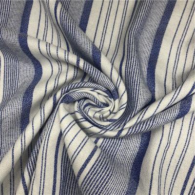 China Breathable High Quality Multi Color 100%Rayon Stripes Yarn Dyed Linen Fabric For Shirts for sale