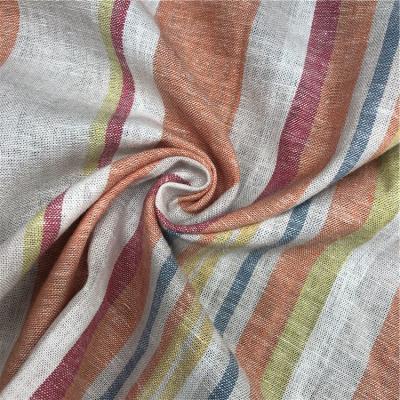 China Good Quality 55%Linen 45% Breathable Viscose Blends Multi Color Stripes Dyed Linen Fabric For Shirts for sale