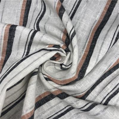 China Sustainable New Trend 55%Cotton 45% Linen Blends Multi Color Stripes Glitter Dyed Fabric for sale