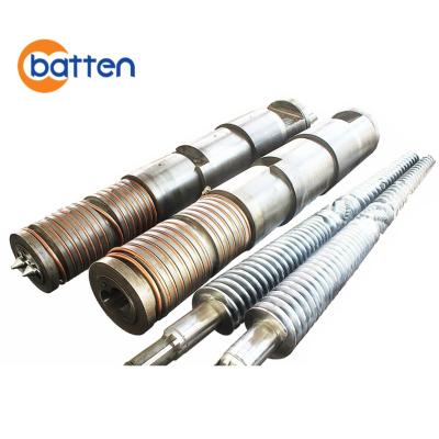 China Nitrided Screw Barrel For Machinery Plastic PVC Pipe Tapered Twin Barrel / Screw Profile Production For Plastic Extruder Machine for sale