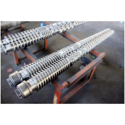 China PVC Pipe Production Line Batten Extruder Bimetallic Conical Twin Screw Barrel for sale