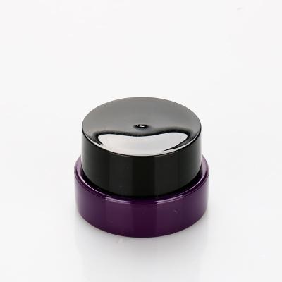 China 5g Cosmetic Empty Single Gel Nail Polish Cosmetic Cream Jar Custom UV Glue Bottle Black With Purple Body for sale