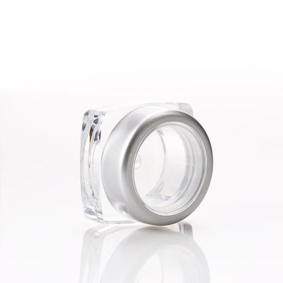 China 3ml 5ml Square Cosmetic Clear Plastic Jar Empty Glitter Eyeshadow Cosmetic Container For Nail Powder for sale