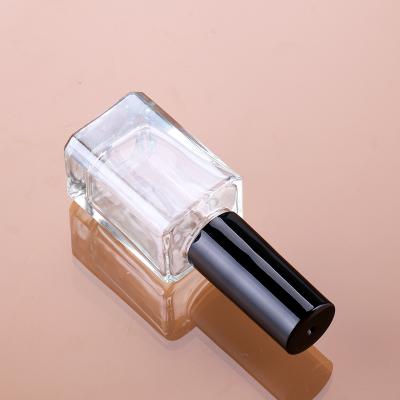 China 15ml Square Cosmetic Shape Glass Jars Wholesale Clear Nail Glue Plastic Bottle For Nail Gel Polish for sale