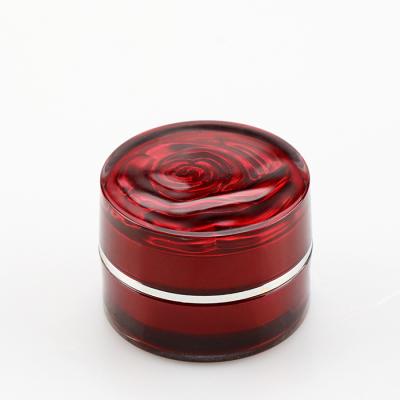 China Customized Red Acrylic Personal Jar 5g Nail Cream Glue Cream Cosmetic Container Label Design Empty Cosmetic Jar For UV Gel for sale