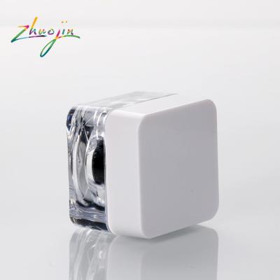 China Popular Square 5g Wall Nail Salon Plastic Cosmetic Jar Acrylic Cream Container For Cosmetics for sale