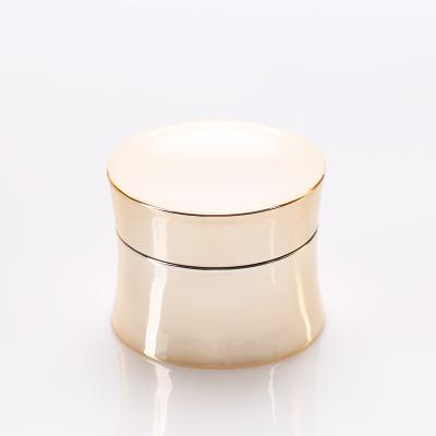 China 10ml 15ml 30ml 50ml Gold Color Nail Art Glue Cosmetic Bottle Skin Care Private Label Cream Plastic Jar For Salon for sale