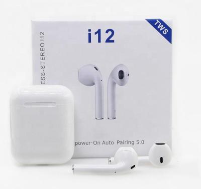 China Perfect sound 2020 hot sale touch i12 V5.0 TWS i12 earbuds i12 tws earphone i900 stereo earphone with wireless charging for sale