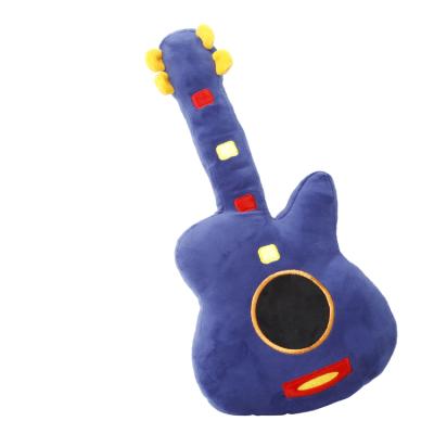 China 2020 Custom Cute Soft Cars Interior Ministry Hotel Amazon Wholesale Free Sample OEM CSI Baby Kids Stuffed Guitar Shaped Pillow Cushion stuffed animal toys for sale