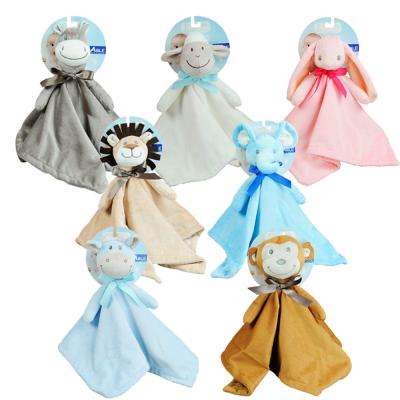 China 2020 Wholesale Cars Interior Ministry Hotel Amazon Amazon Free Sample OEM Plush Baby Security Blanket Animal With Teddy Bear Toy for sale