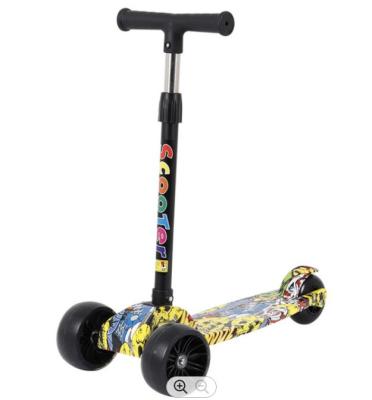 China Eco-friendly Child Scooter Graffiti PU Wheel Skate Folding Plastic Scooter For Kids 3-12 Years Old Kids Scooter for sale