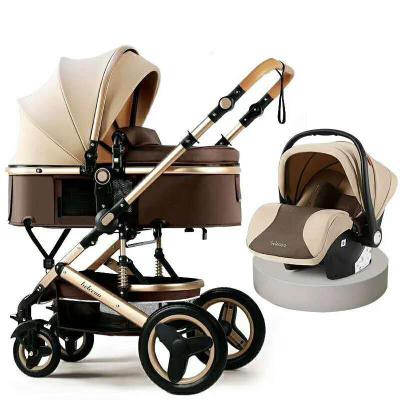 China 2022 New Design Safety Landscape Baby Stroller 360 High Rotation Reversival Polyester Foldable 3 In 1 Baby Stroller for sale