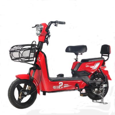 China Wholesale Price 2021 Hot Sale High Carbon Steel 14 Inch Rim Adult Electric Bike Bicycle 48v Lead Acid Battery Electric City Bike for sale