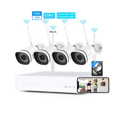 China 1080P NIGHT VISION Home Security Camera System 4ch Metal Outdoor Camera 300-Meter MESH WiFi Range IP66 for sale