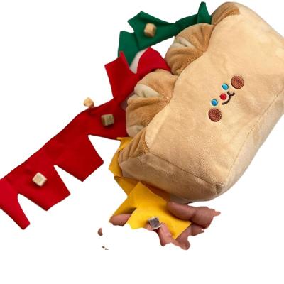 China Toy Korean Bread Toast Tibetan Pet Viable Dog Food Sniffing Puzzle Toys Funny Disjoint Food Pet Bite Toys for sale