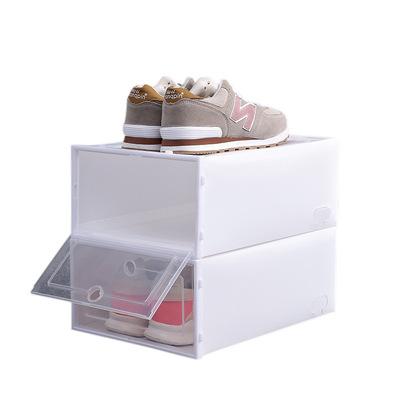 China Japanese Clear Plastic Stackable Drawer Shoe Box Organizer Shoe Sneaker Storage Box Cheap Drop Front for sale