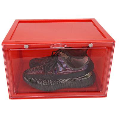 China Wide Folding Clear Side Shoe Storage Box Stackable Opening Sneaker Stored Moistureproof Organizer for Men for sale