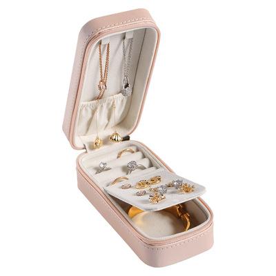 China Korean Portable White Color Rectangular Jewelry Box Small Candy Style Jewelry Organizer For Necklace Earrings for sale