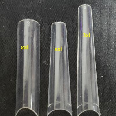 China Clear Flexibility Private Label Coffin XL Coffin Nail Tip No C Curve Half Coffin Nail Cover Uncurved XXL Square Nail Tips for sale