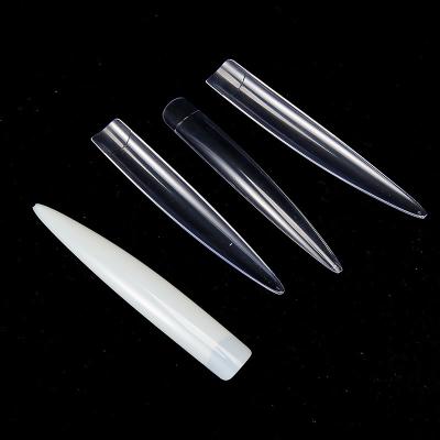 China 120pcs Flexibility Clear Extra Long XXXL Super Sharp Stiletto Artificial Nails Long for sale